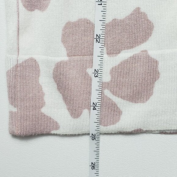 Daniel Rainn Cardigan Sweater Women Small Light Mauve White Abstract Flower Chic - Picture 7 of 16